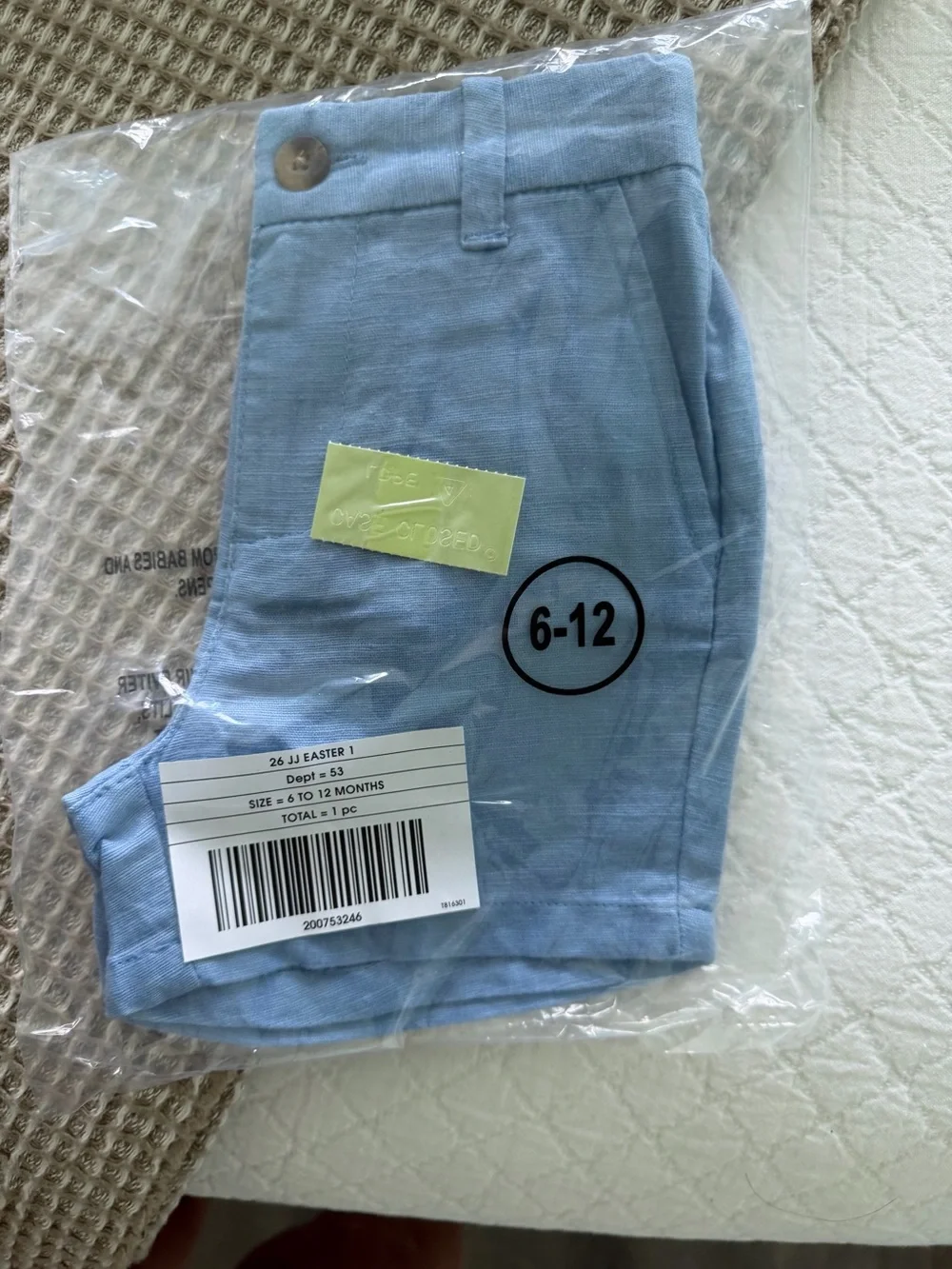 Janie and Chad boys blue shorts 6 to 12 months new with tags